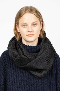 VISVIM Khata Silk/Cashmere Cowl Black| Scarves & Gloves