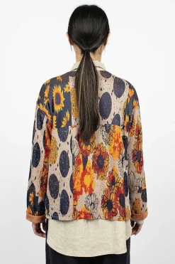 Engineered Garments FWK Knit Cardigan Red/Navy Sunflower| Tops