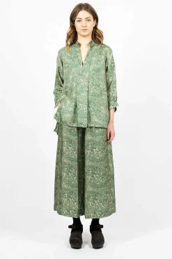 Daniela Gregis Kora Washed Silk Shirt Pine Drawing| Shirts