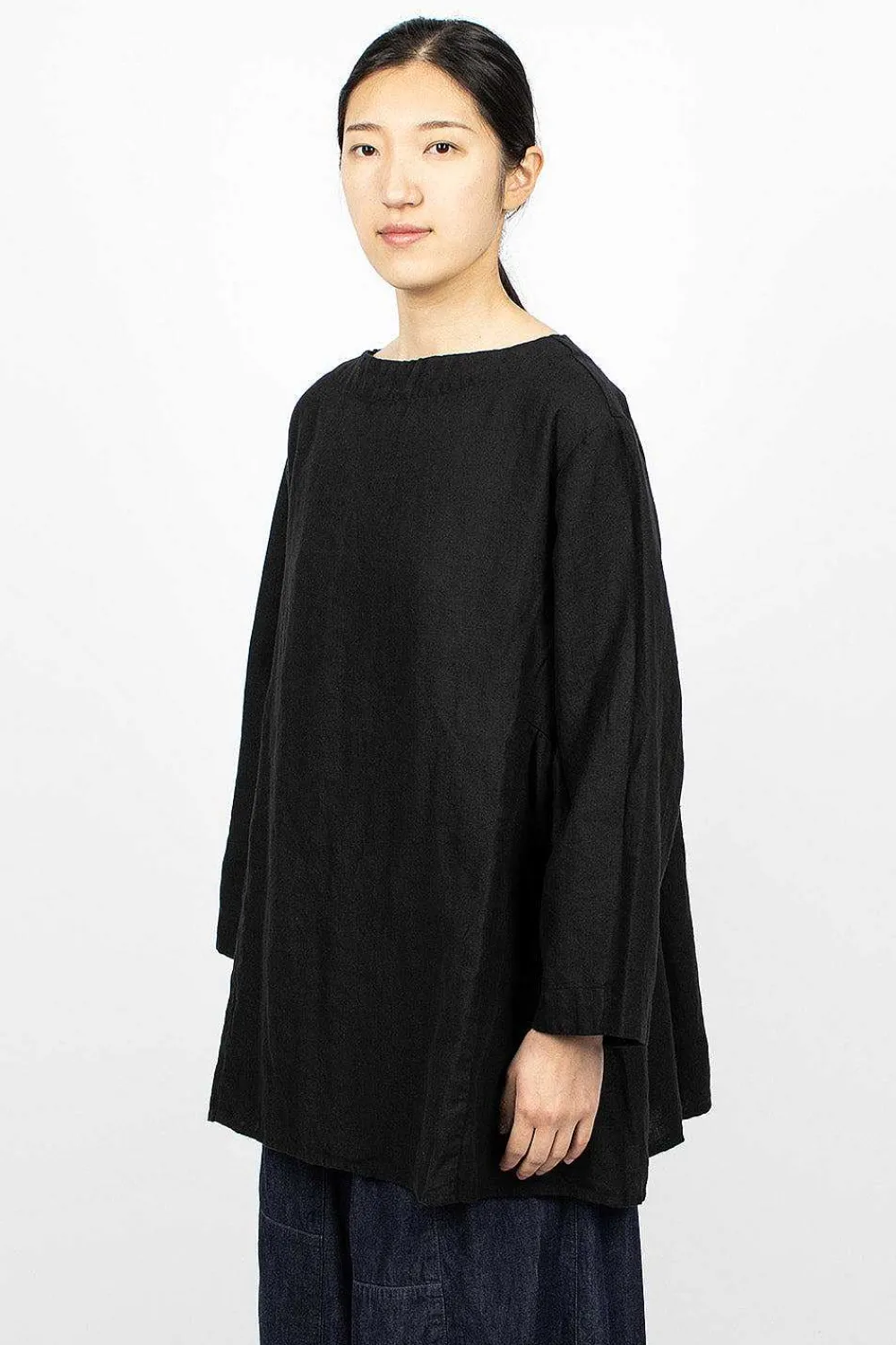 Ichi Antiquités Kortrijk Linen Pullover Black| Tops