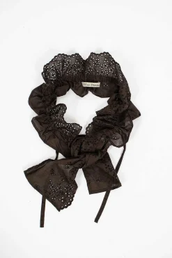 Vlas Blomme Lace Collar Chocolate Brown| Scarves & Gloves