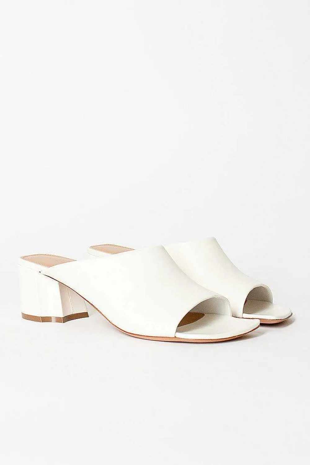 Dries Van Noten Leather Mules White| Shoes