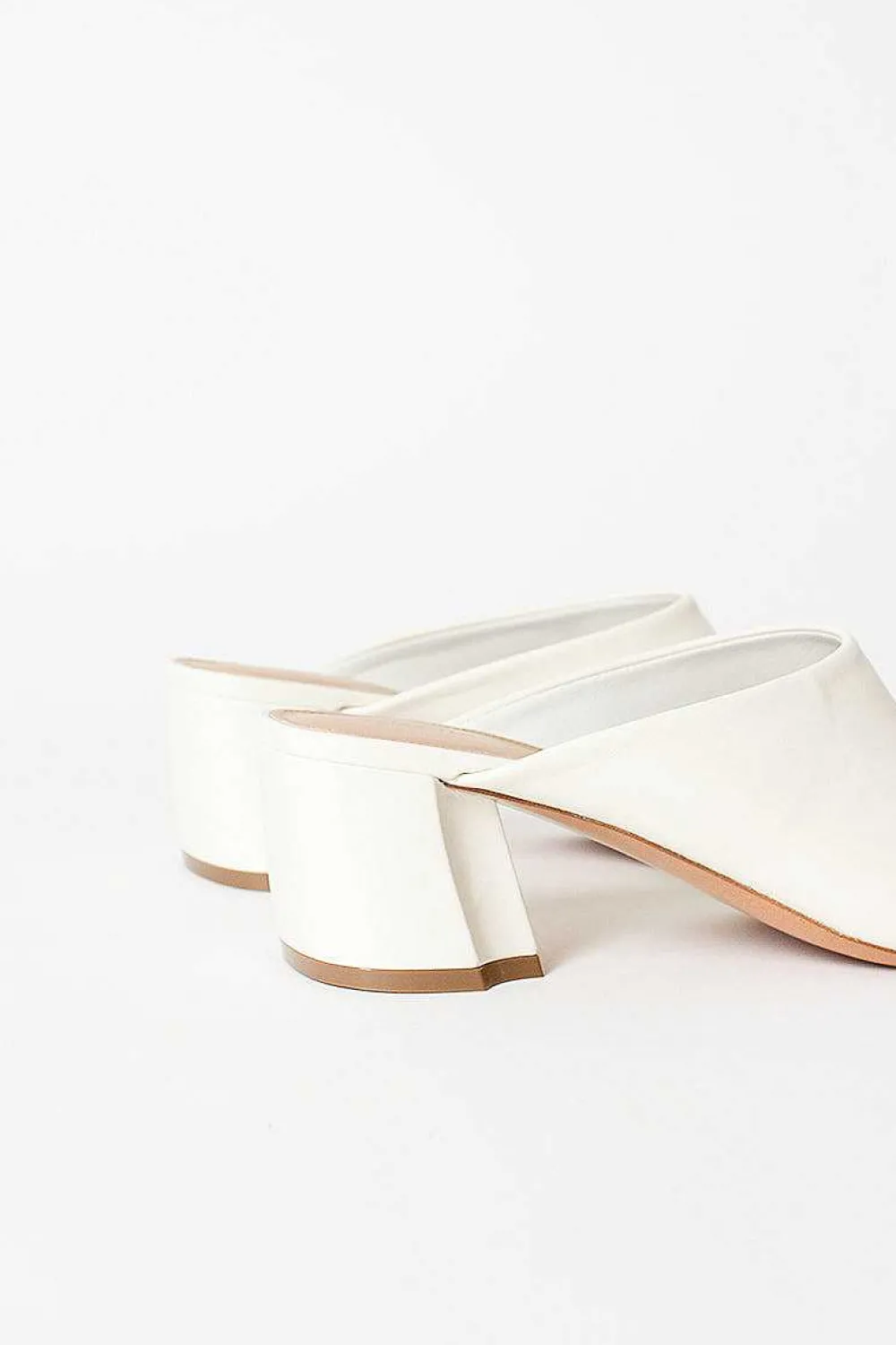Dries Van Noten Leather Mules White| Shoes