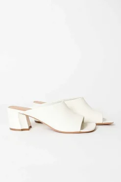 Dries Van Noten Leather Mules White| Shoes