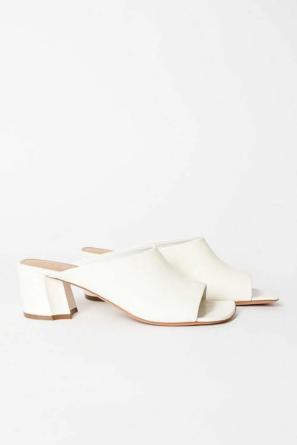 Dries Van Noten Leather Mules White| Shoes