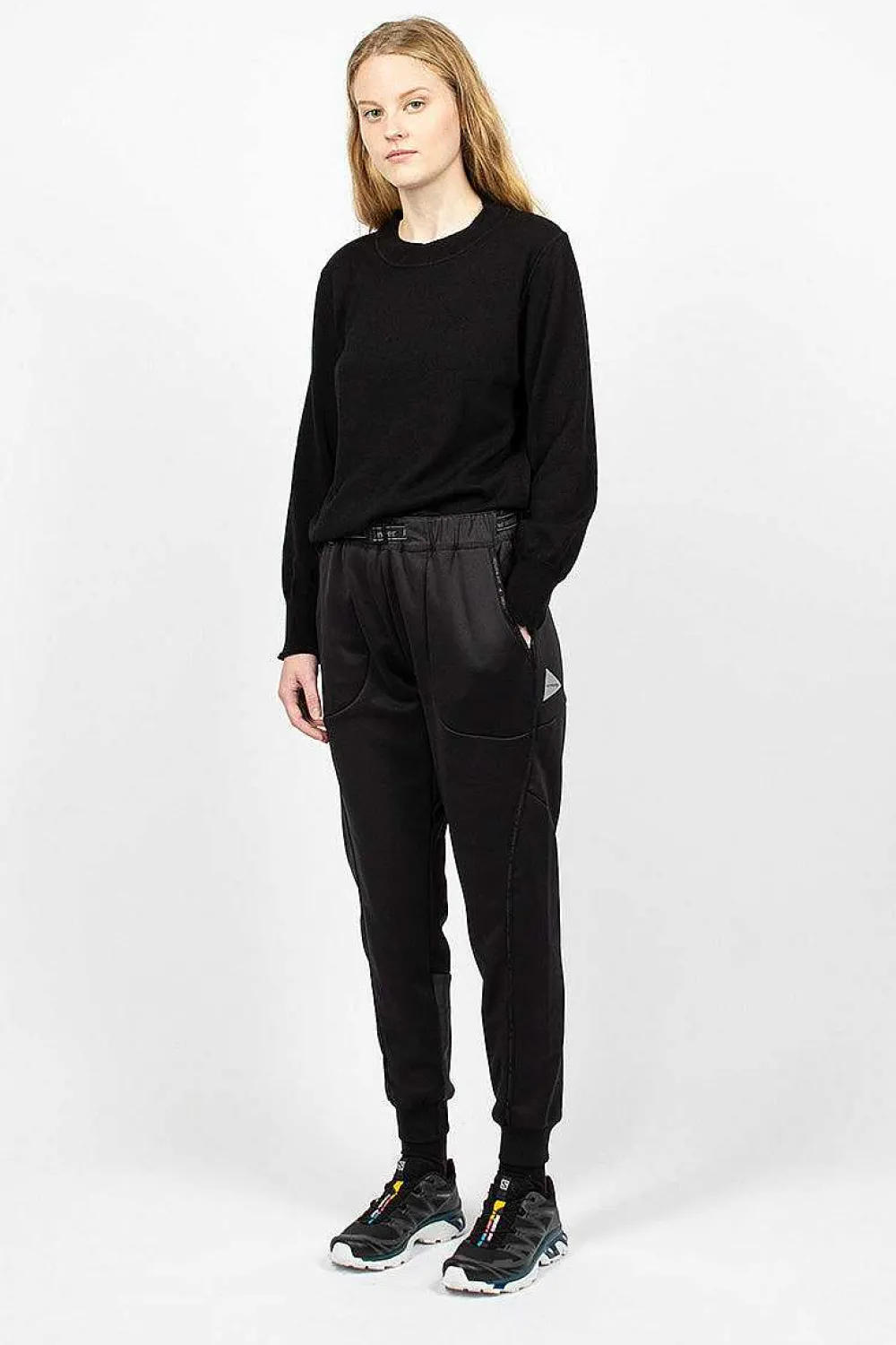 and wander Light Fleece Pant Black| Trousers