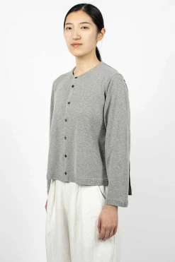 Vlas Blomme Linen Panel Cardigan Grey| Outerwear