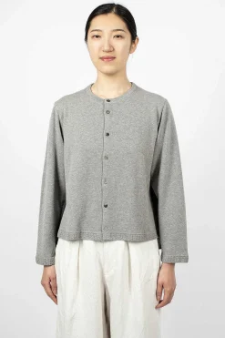Vlas Blomme Linen Panel Cardigan Grey| Outerwear