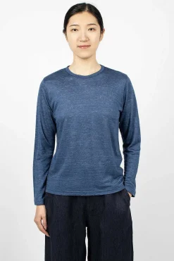 Vlas Blomme Linen T-Shirt Blue| Tops