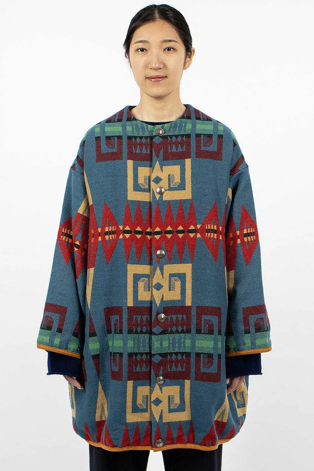 VISVIM Liner Coat Printed Blue| Outerwear