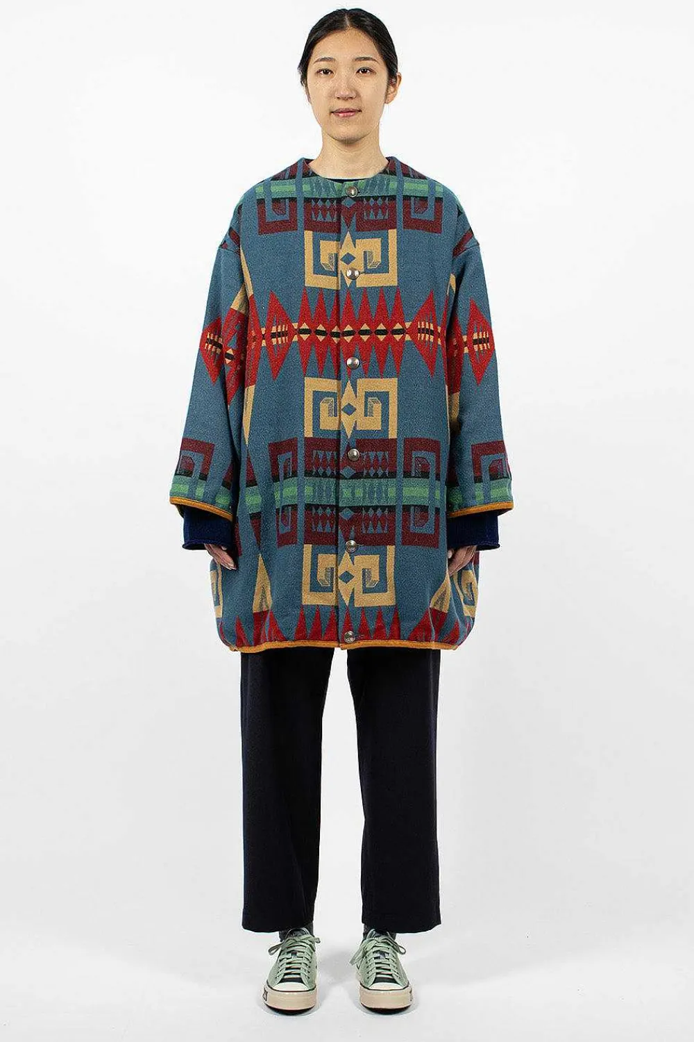 VISVIM Liner Coat Printed Blue| Outerwear