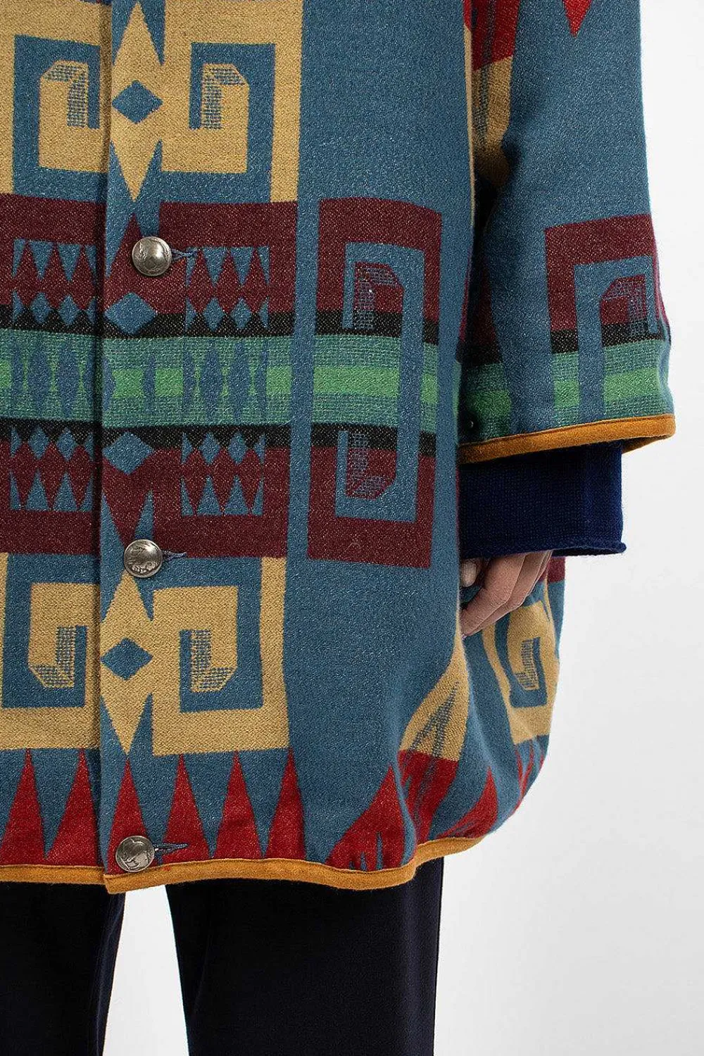 VISVIM Liner Coat Printed Blue| Outerwear