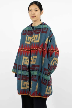 VISVIM Liner Coat Printed Blue| Outerwear