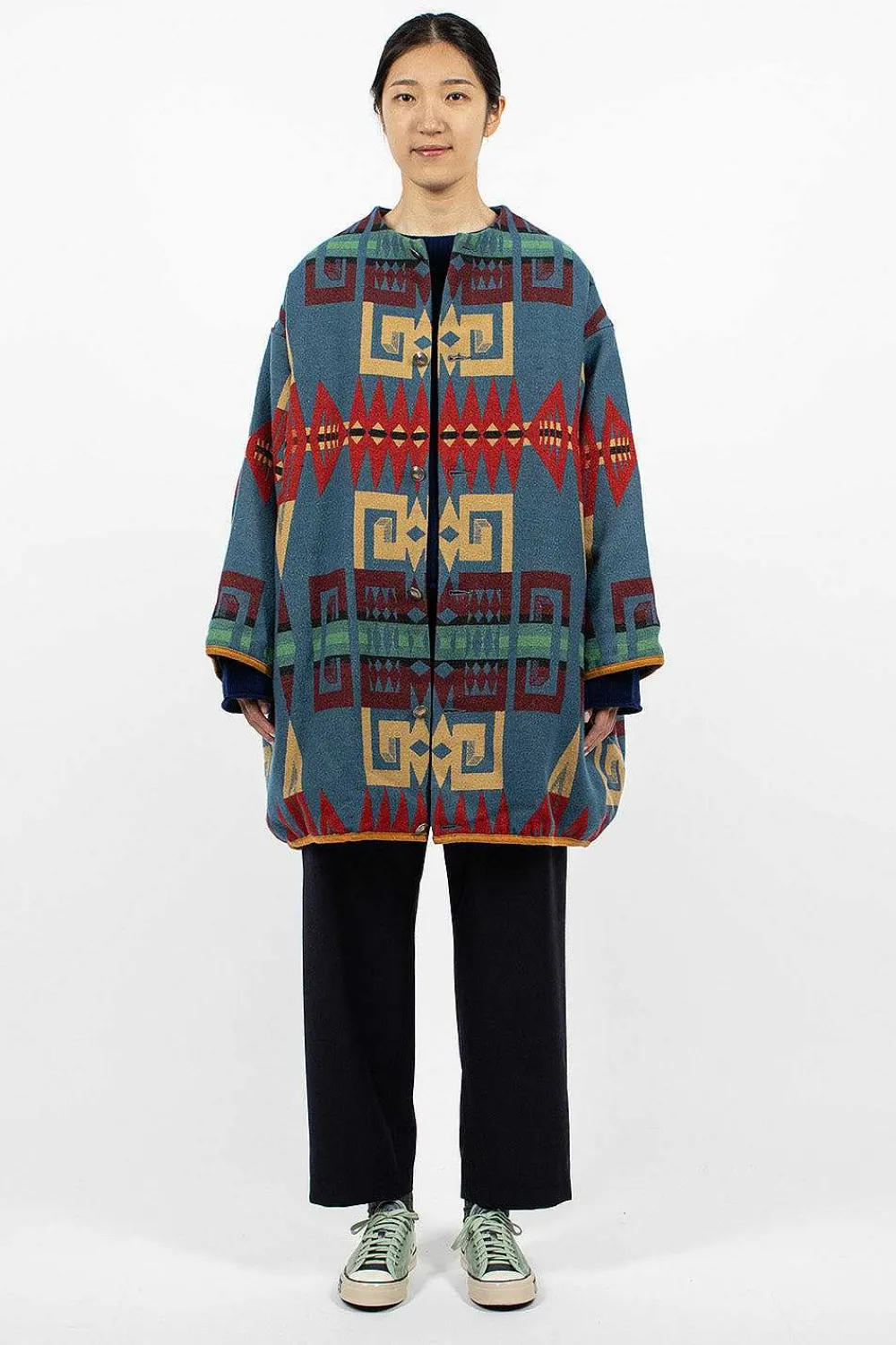 VISVIM Liner Coat Printed Blue| Outerwear