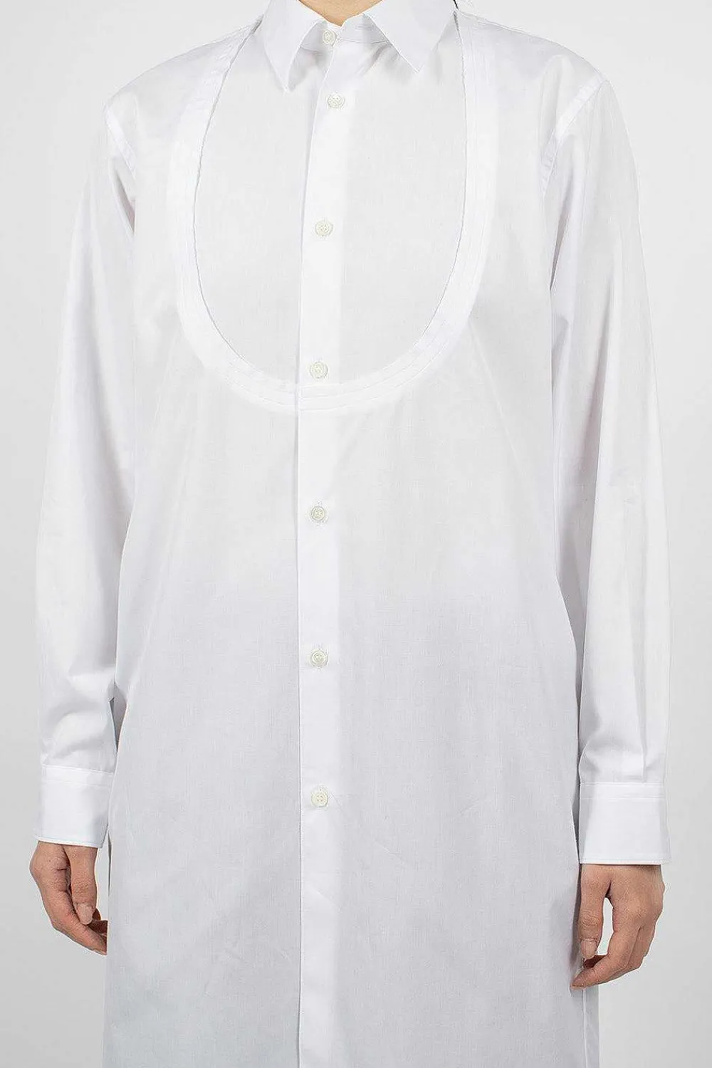 Comme Des Garçons Comme Des Garçons Long Bib Shirt White| Shirts