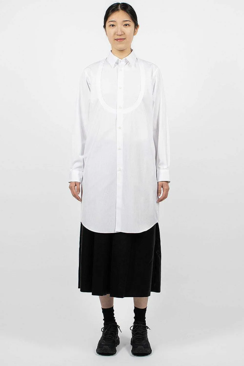 Comme Des Garçons Comme Des Garçons Long Bib Shirt White| Shirts