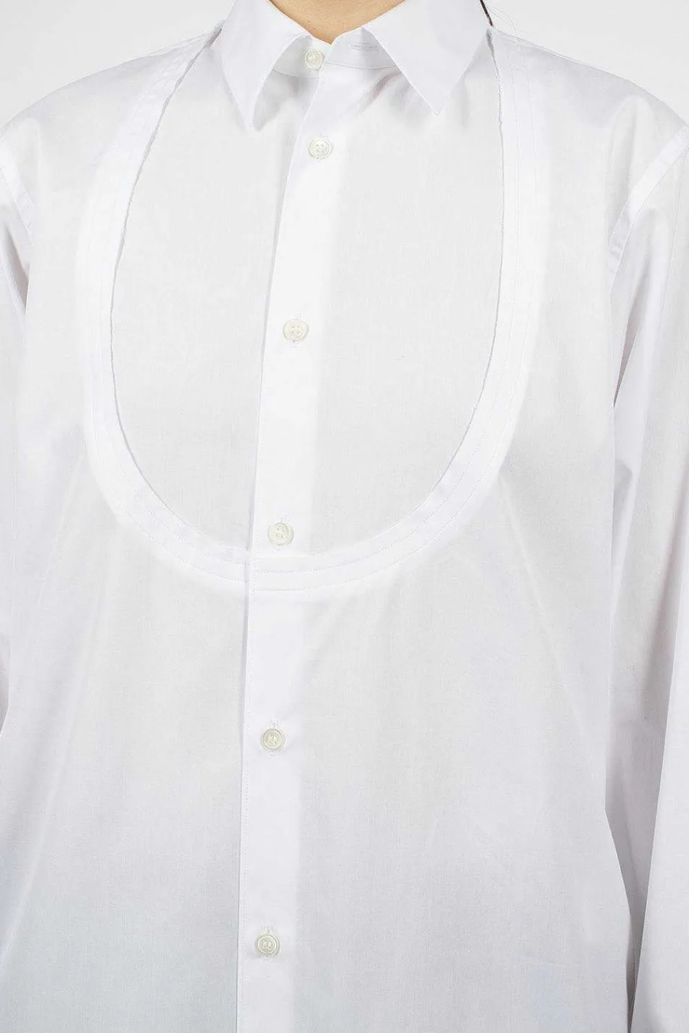 Comme Des Garçons Comme Des Garçons Long Bib Shirt White| Shirts