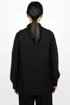 Margaret Howell Long Line Jerkin Waistcoat Black| Outerwear