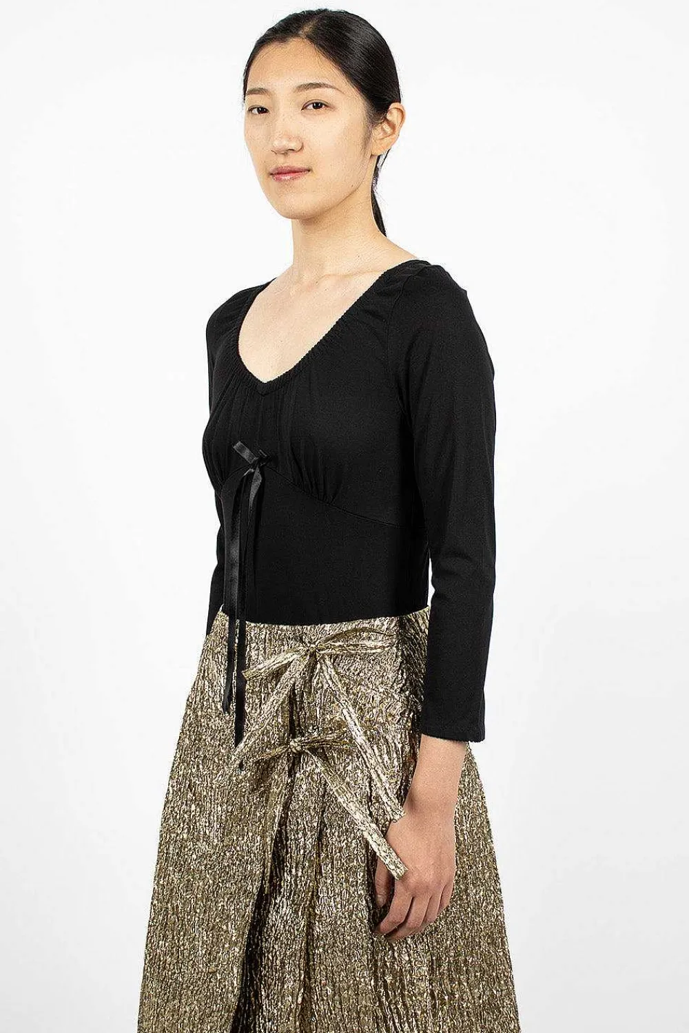 Simone Rocha Long Sleeve Bodysuit Black| Tops