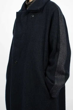 Vlas Blomme Loop Collar Coat Navy| Outerwear