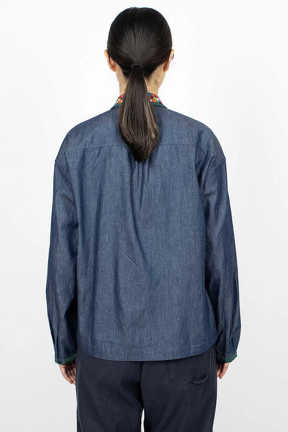 YMC Marianne Shirt Embroidered Indigo| Shirts