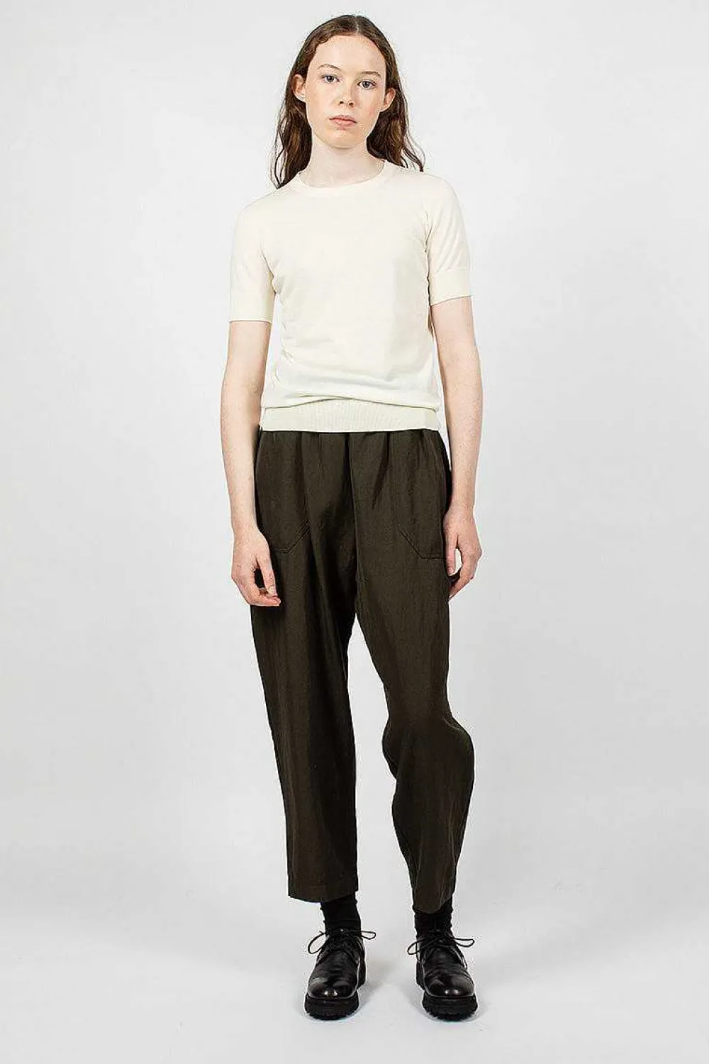 Casey Casey Merino Wool T-Shirt Antique White| Knitwear