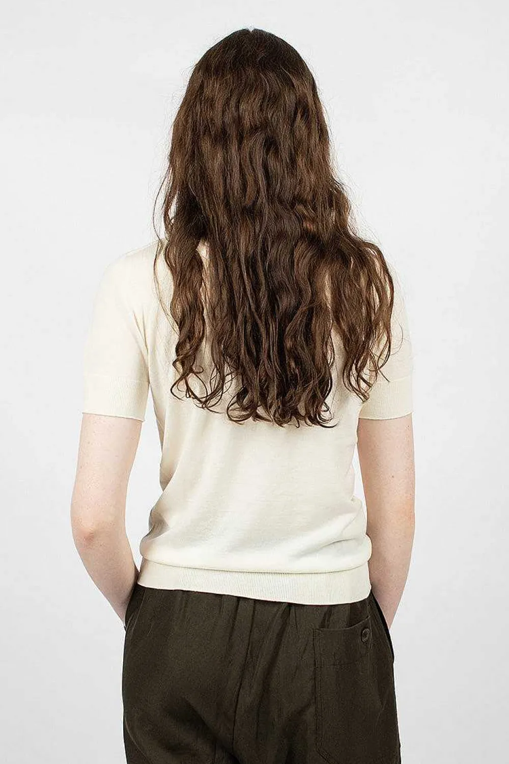 Casey Casey Merino Wool T-Shirt Antique White| Knitwear