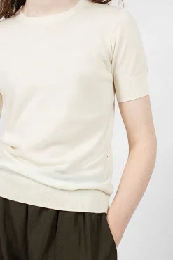 Casey Casey Merino Wool T-Shirt Antique White| Knitwear