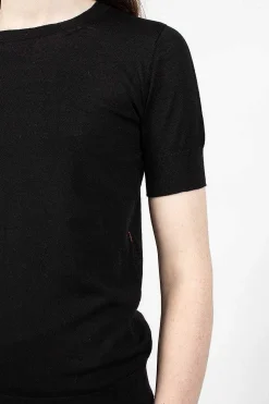 Casey Casey Merino Wool T-Shirt Black| Knitwear