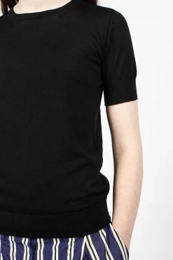 Casey Casey Merino Wool T-Shirt Black| Knitwear