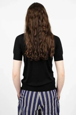 Casey Casey Merino Wool T-Shirt Black| Knitwear