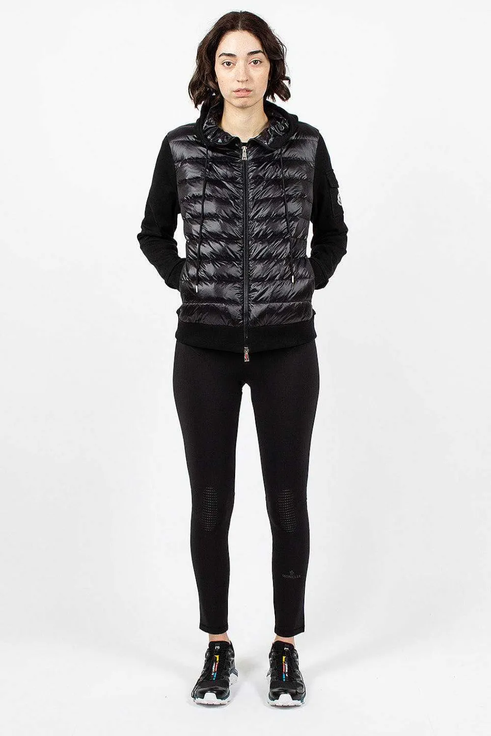 Moncler Mesh Panelled Leggings Black| Trousers