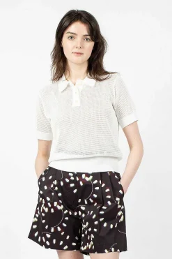 Dries Van Noten Mesh Polo White| Tops