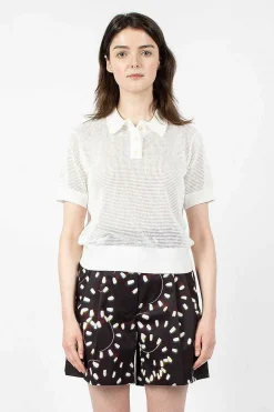 Dries Van Noten Mesh Polo White| Tops