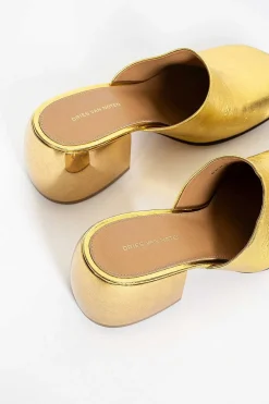 Dries Van Noten Metallic Leather Mules| Shoes