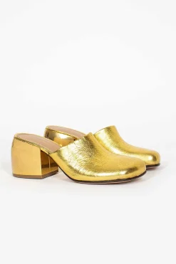 Dries Van Noten Metallic Leather Mules| Shoes