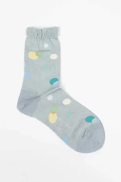 Antipast Metallic Thread Polka Ankle Sock Blue| Tights & Socks