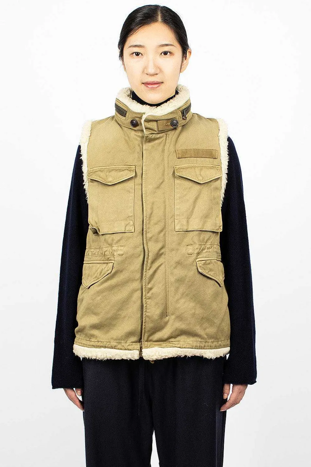 VISVIM Mil Boa Vest Khaki| Outerwear