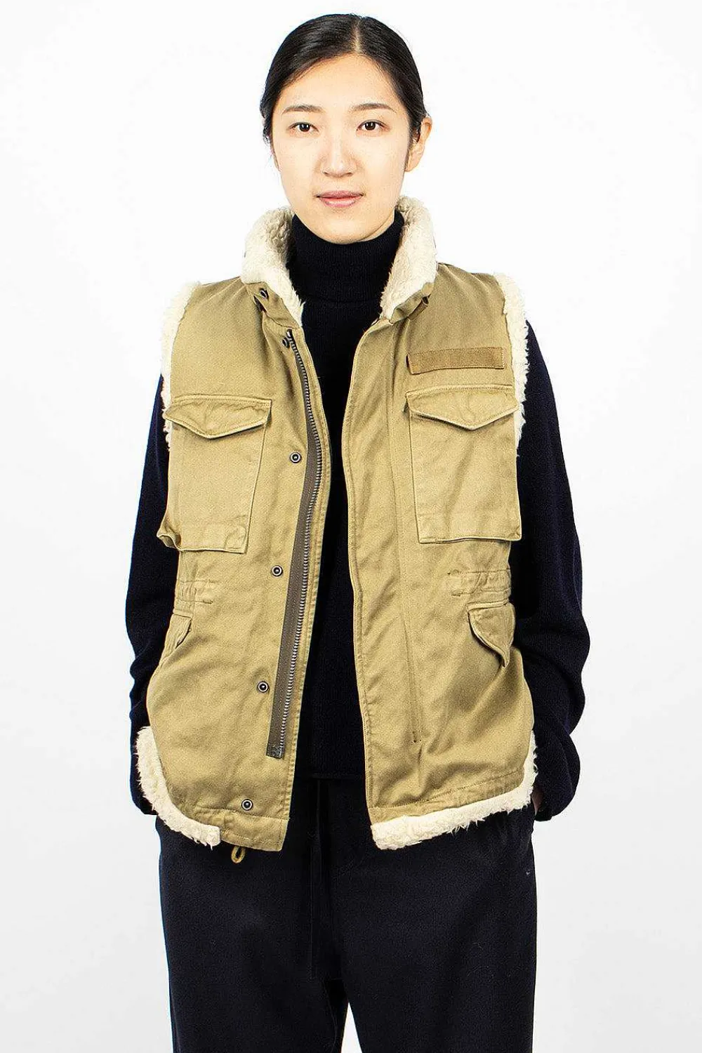 VISVIM Mil Boa Vest Khaki| Outerwear