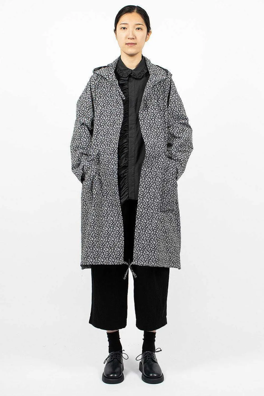 Toujours Mods Coat Navy Flower| Outerwear