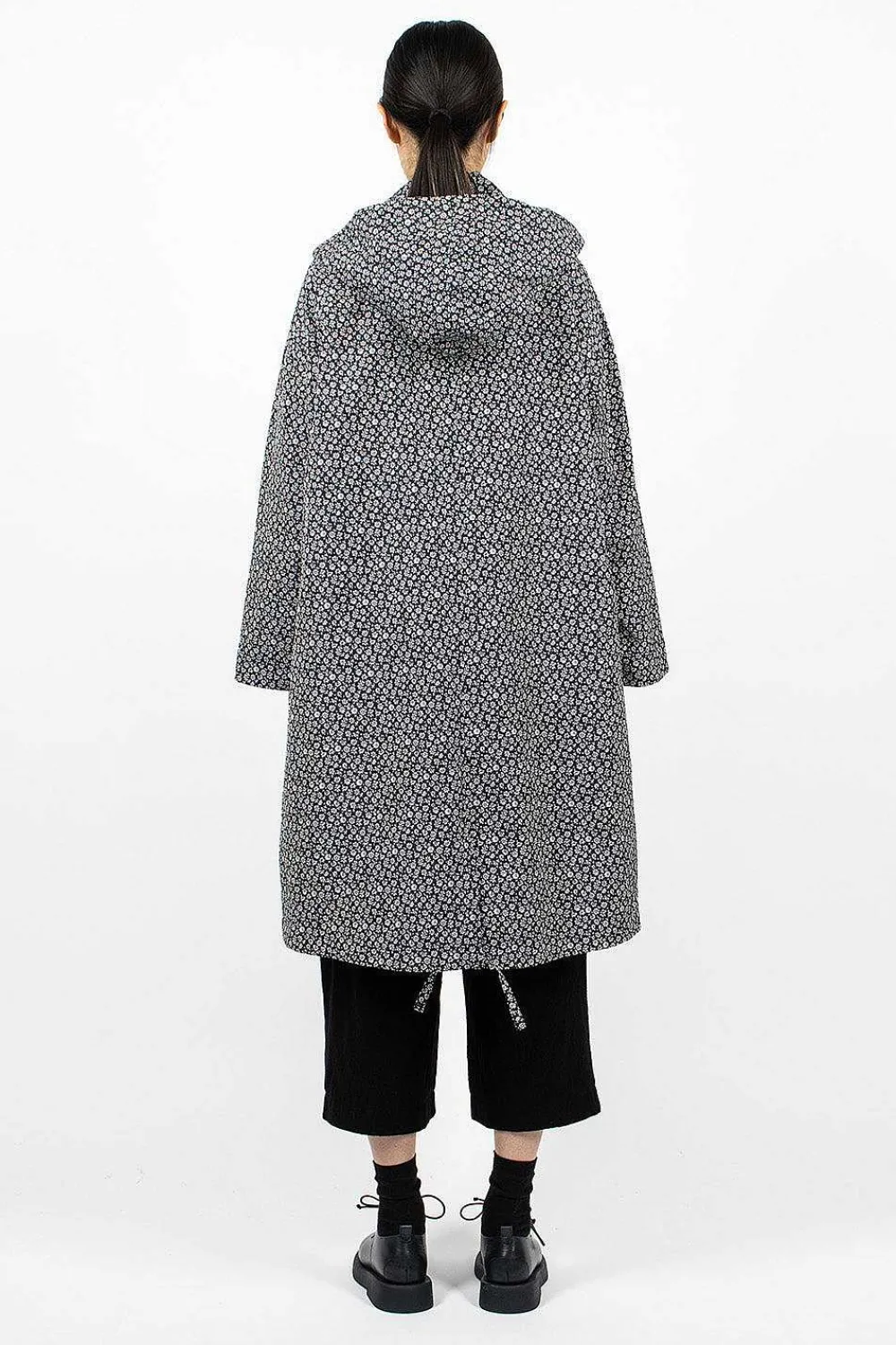 Toujours Mods Coat Navy Flower| Outerwear