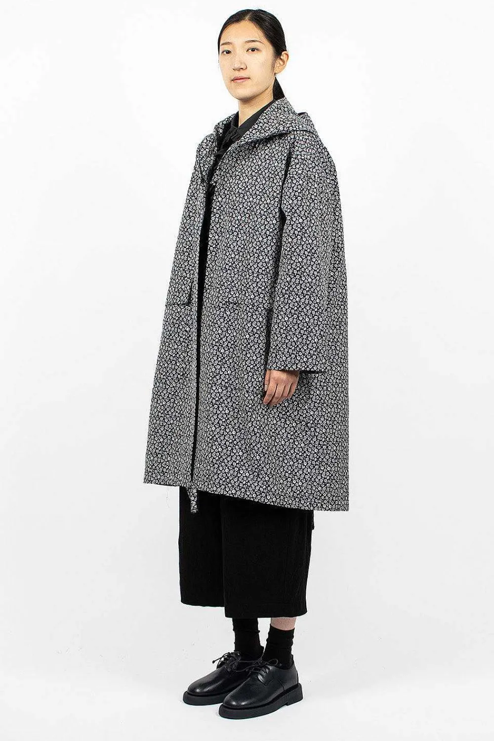 Toujours Mods Coat Navy Flower| Outerwear