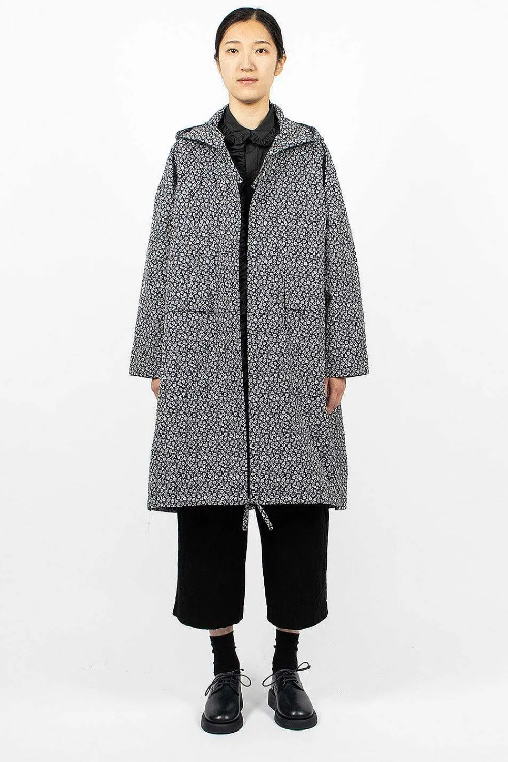 Toujours Mods Coat Navy Flower| Outerwear