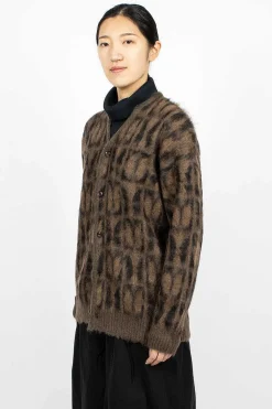 Needles Mohair Cardigan Papillon Print| Knitwear