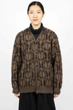 Needles Mohair Cardigan Papillon Print| Knitwear