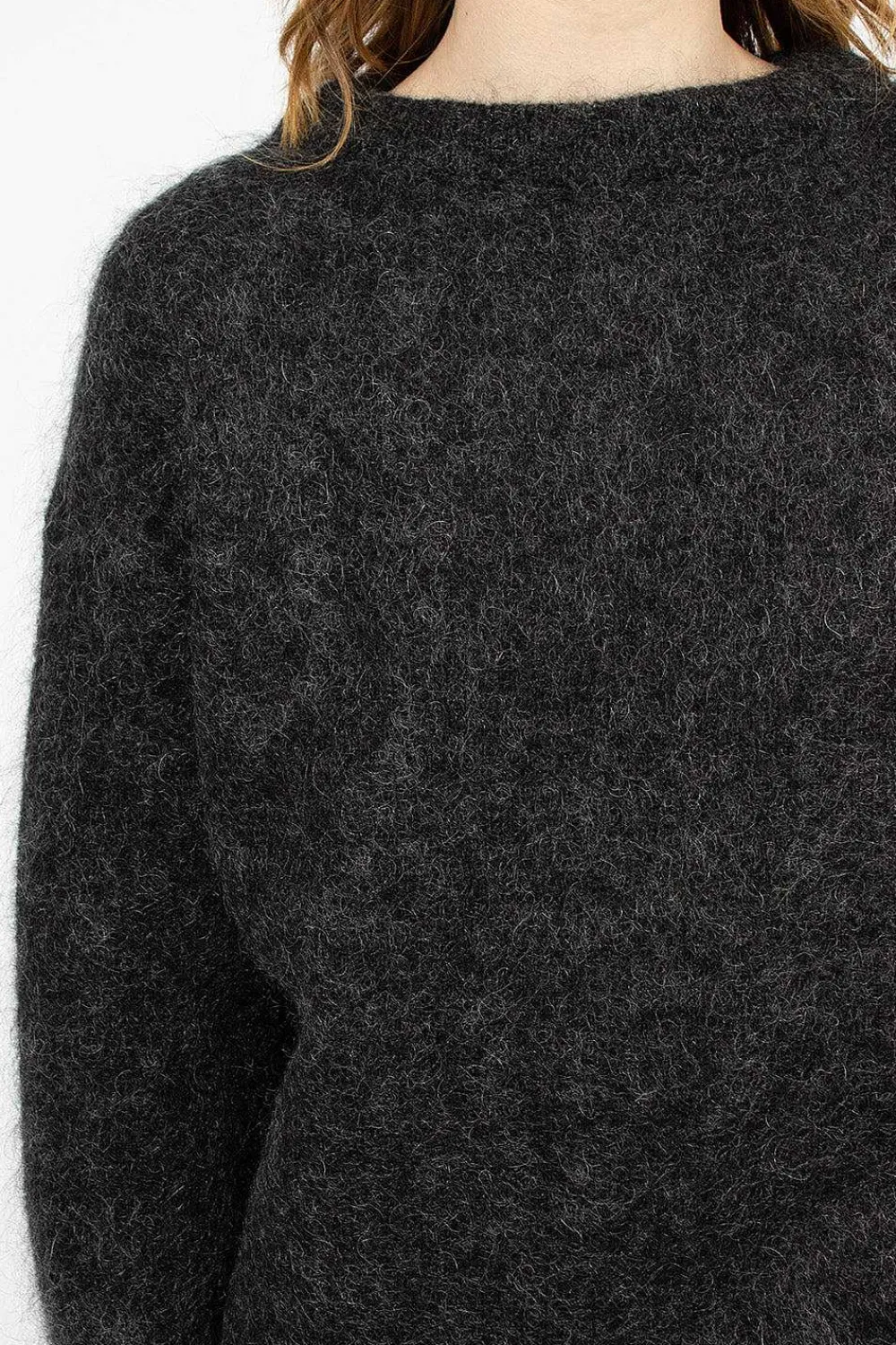 Acne Studios Mohair Wool Jumper Anthracite| Knitwear