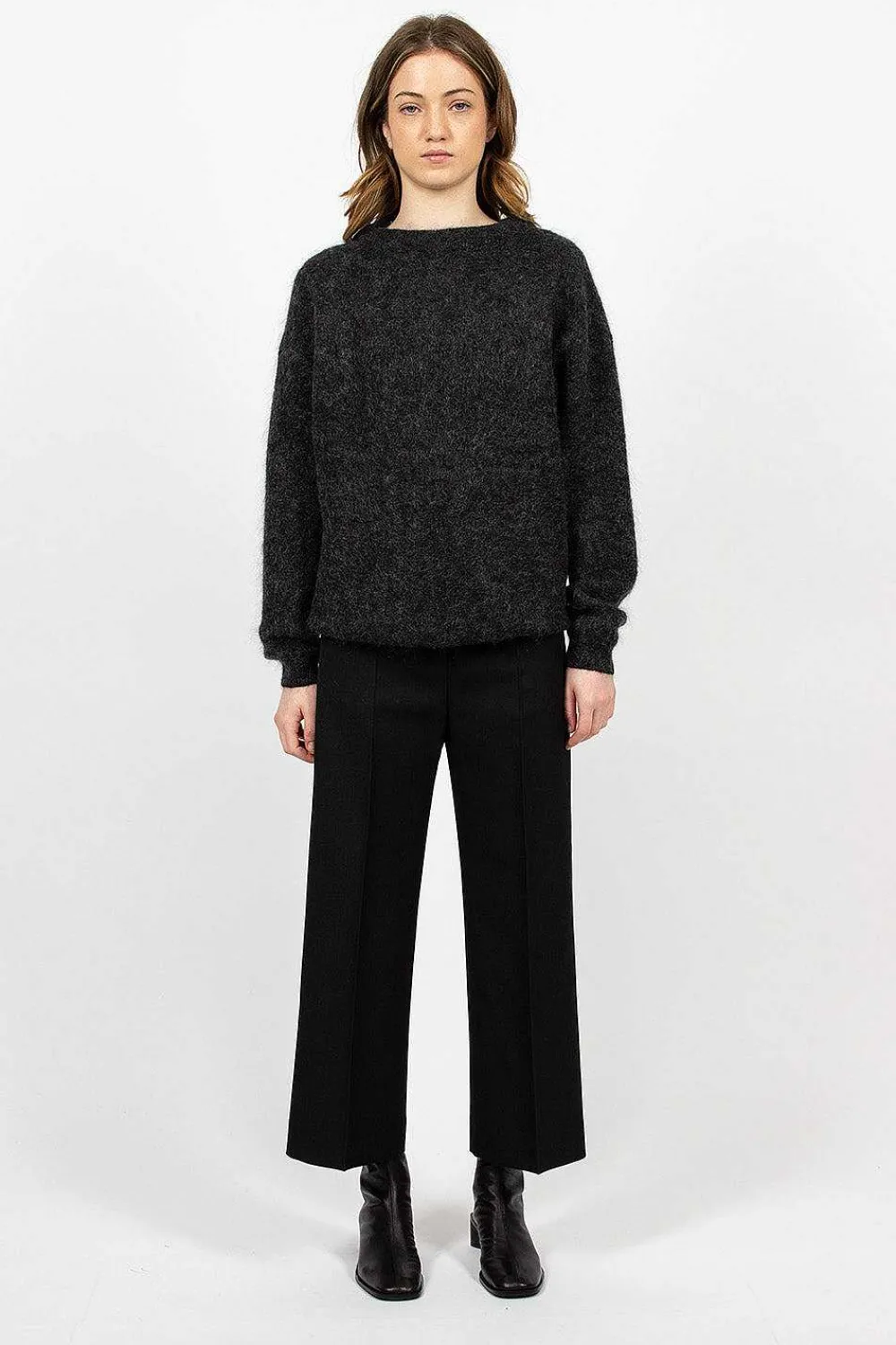 Acne Studios Mohair Wool Jumper Anthracite| Knitwear