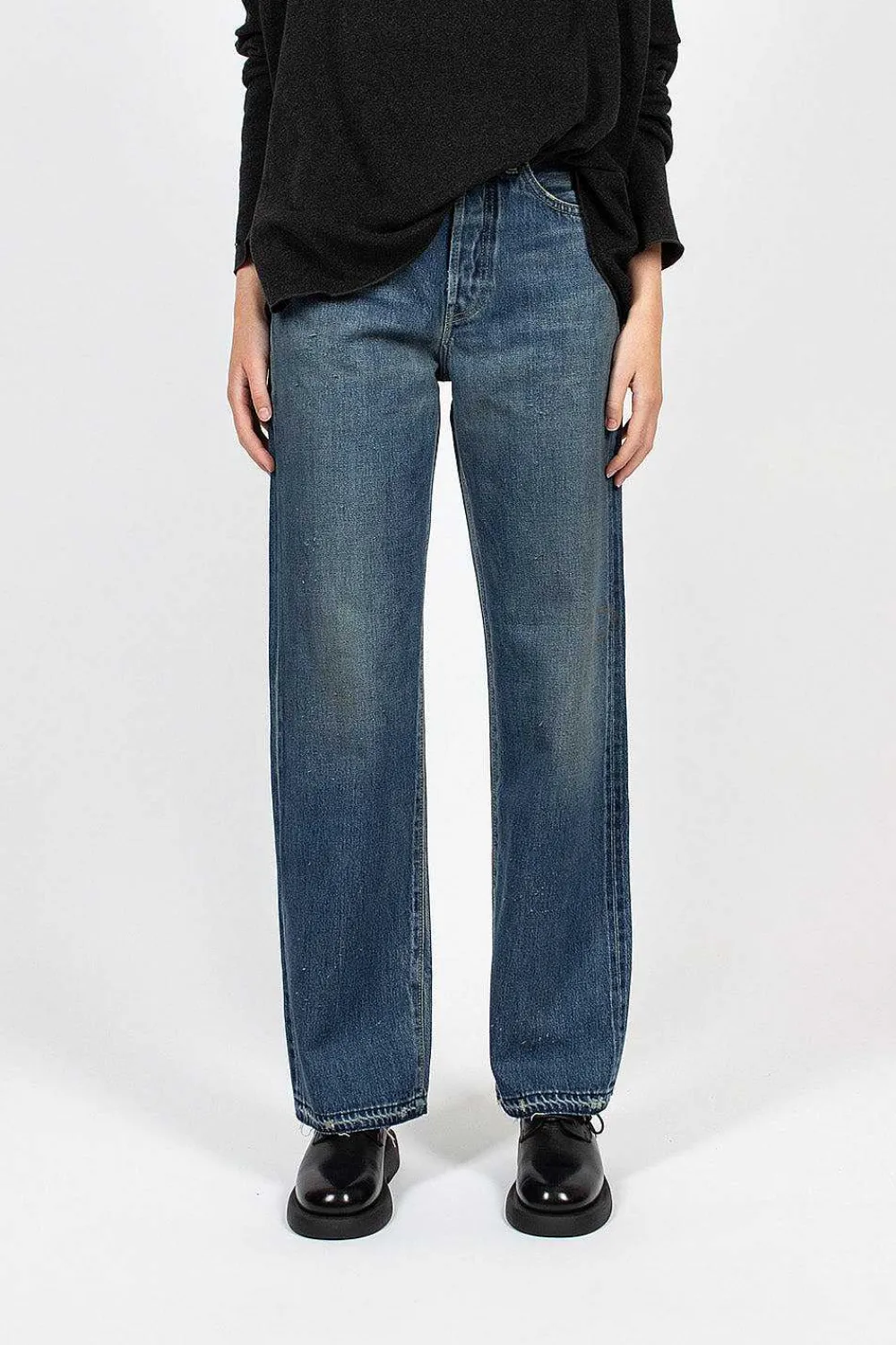 Chimala Mp03B Straight Cut Jean Medium Distress| Trousers