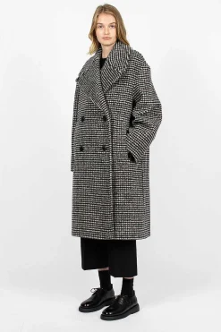 Dries Van Noten Overcoat Black/White Check| Outerwear