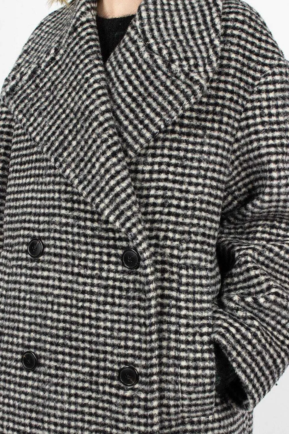 Dries Van Noten Overcoat Black/White Check| Outerwear